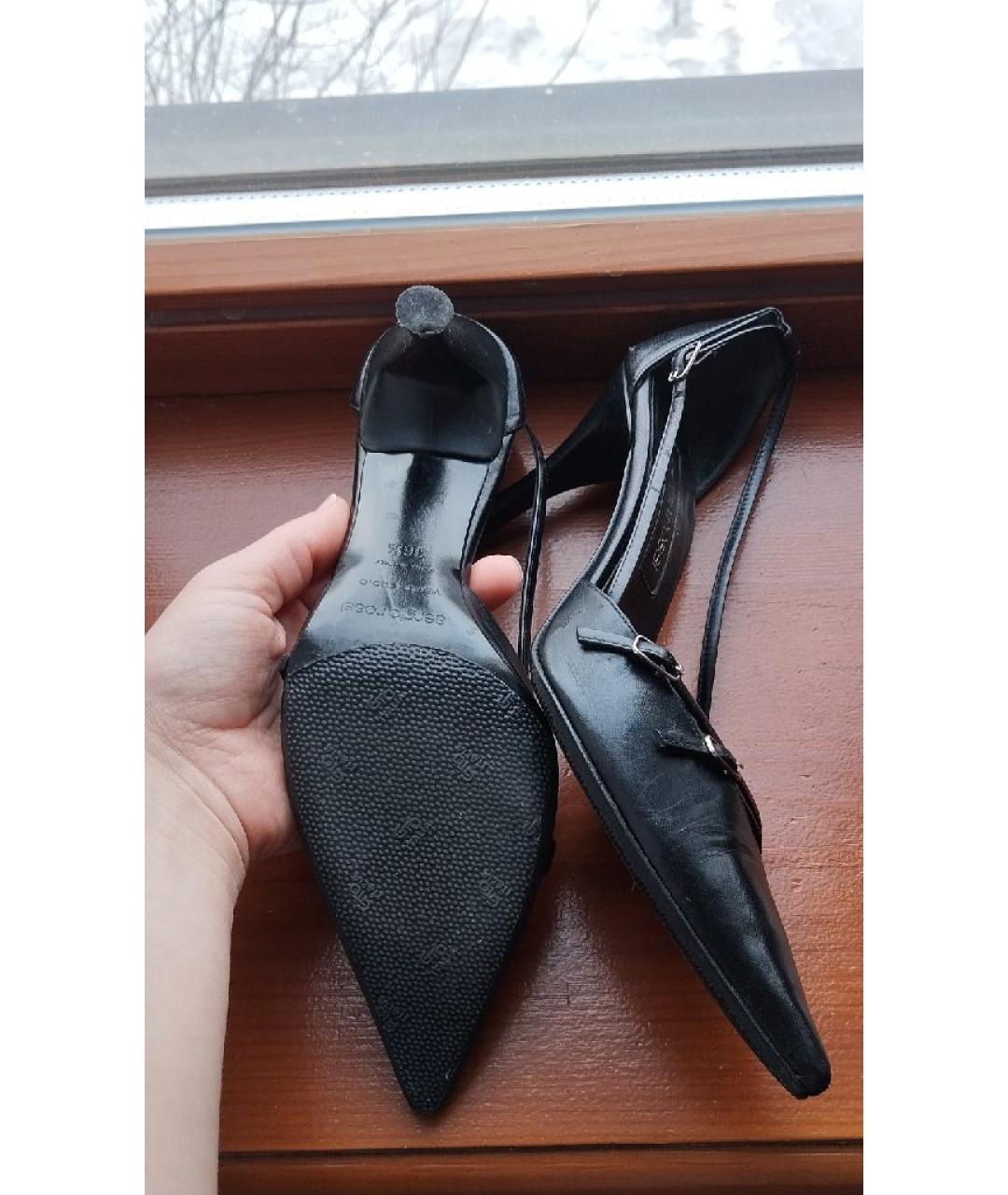 SERGIO ROSSI Черные кожаные туфли, фото 8