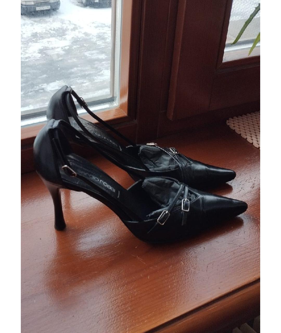 SERGIO ROSSI Черные кожаные туфли, фото 7