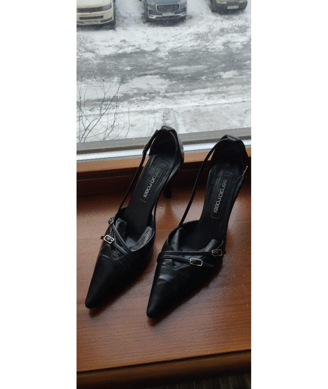 SERGIO ROSSI Черные кожаные туфли, фото 3