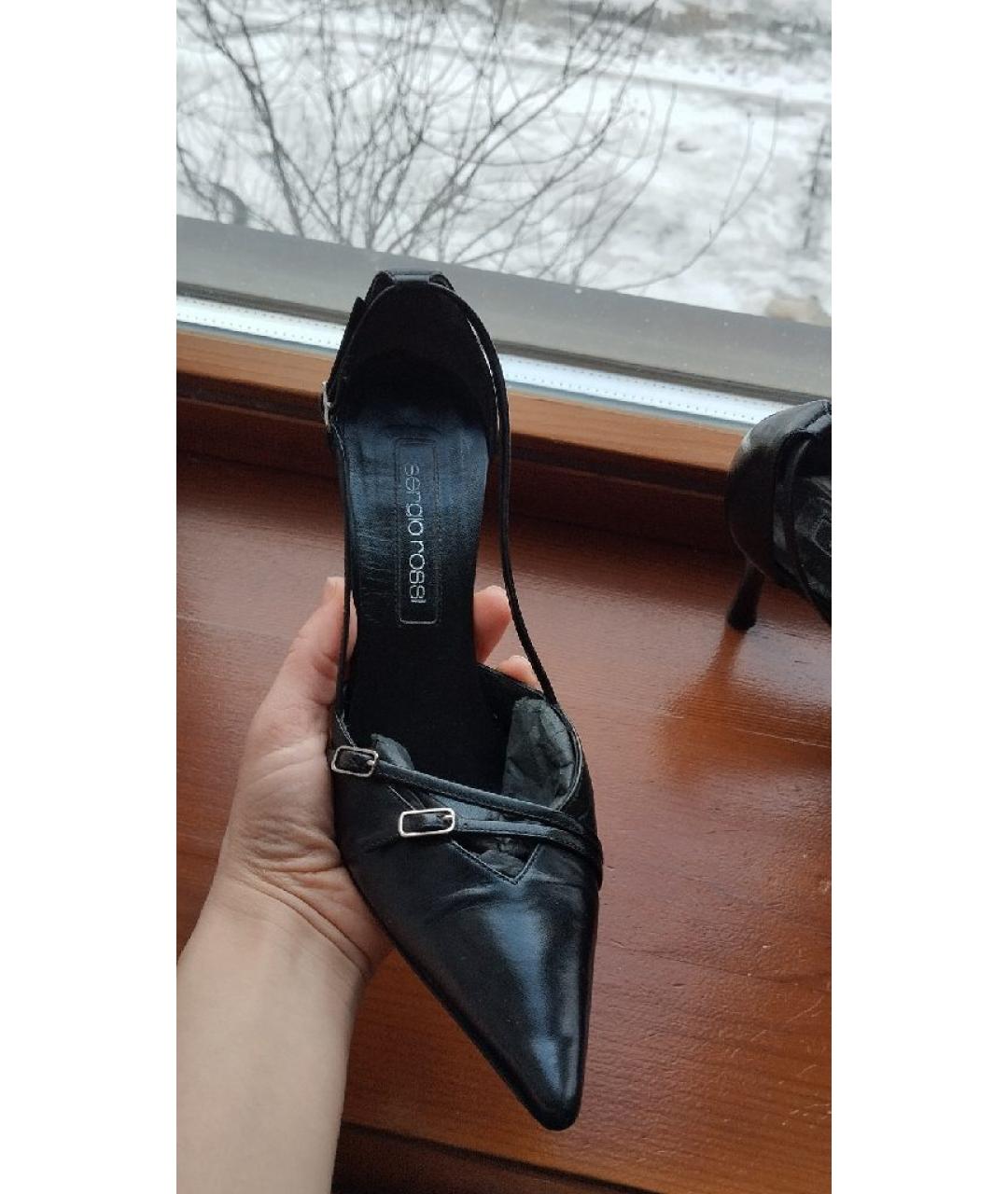 SERGIO ROSSI Черные кожаные туфли, фото 5