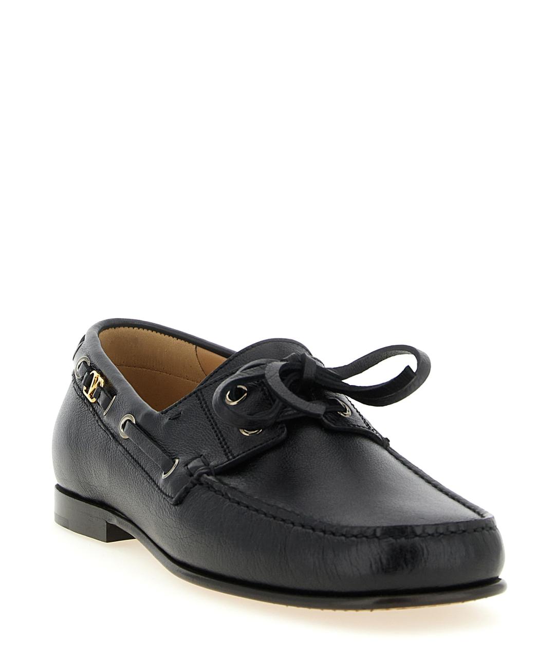 VALENTINO Черные кожаные лоферы, фото 2