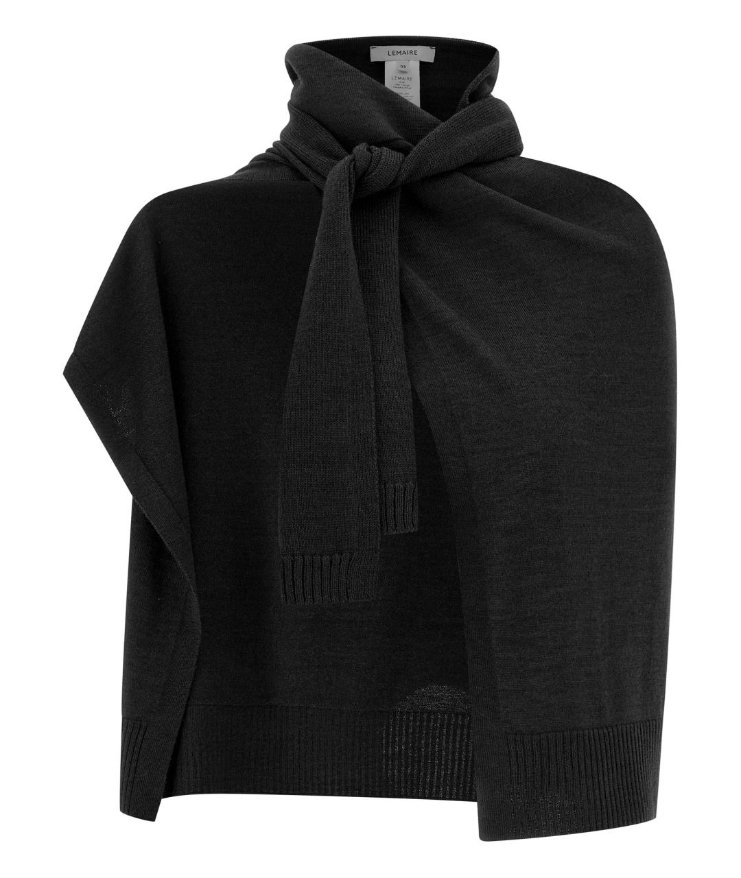 LEMAIRE Черный шерстяной шарф, фото 1