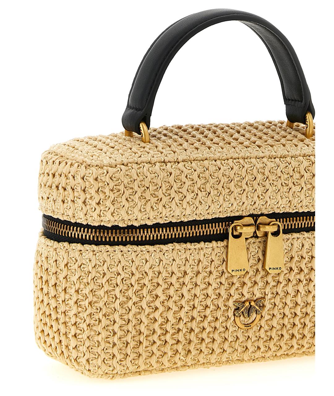 PINKO Бежевая пелетеная сумка через плечо, фото 3