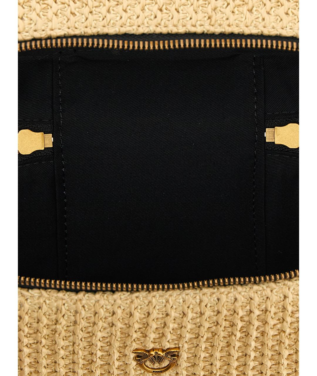 PINKO Бежевая пелетеная сумка через плечо, фото 4
