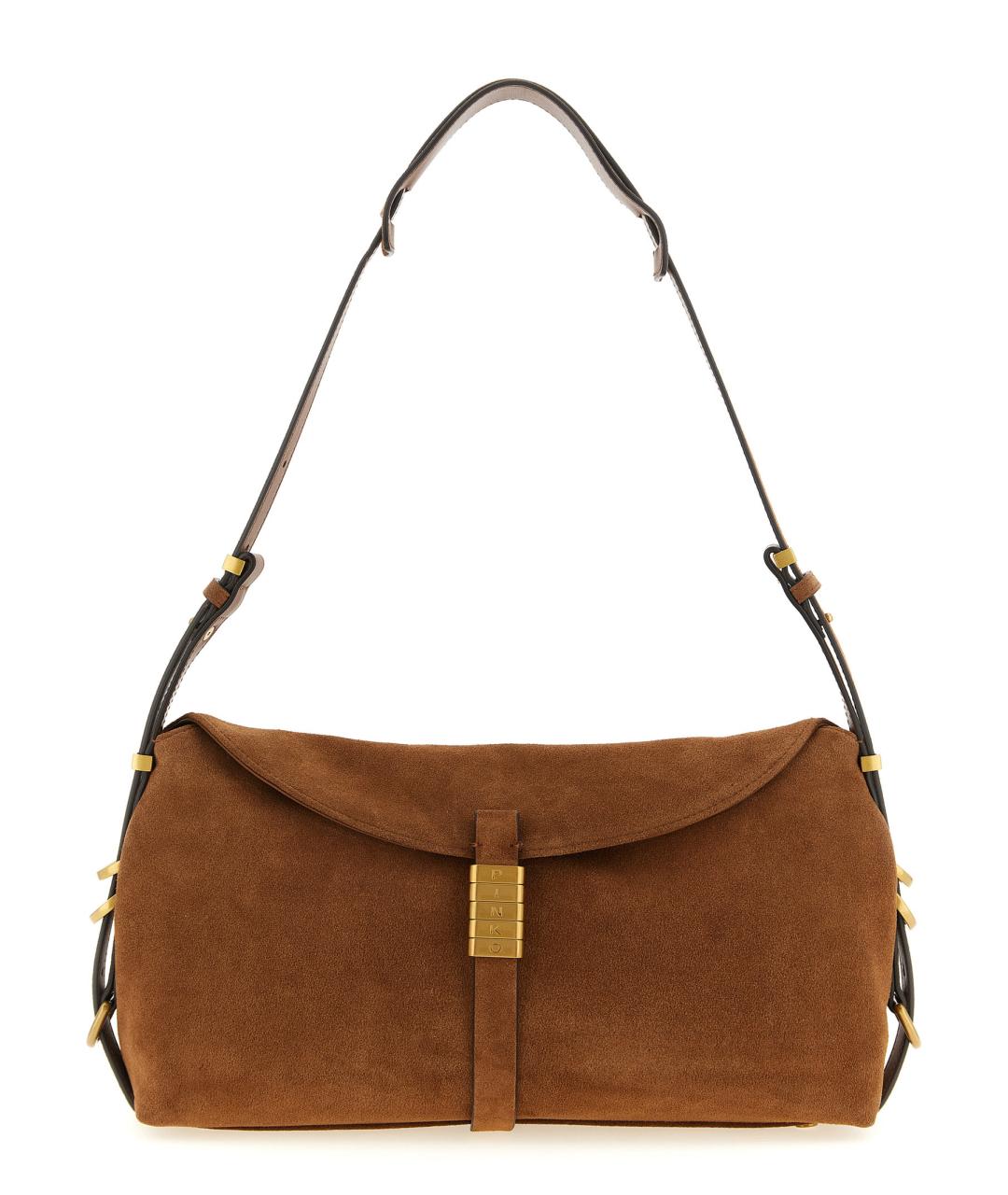 PINKO Коричневая замшевая сумка через плечо, фото 1