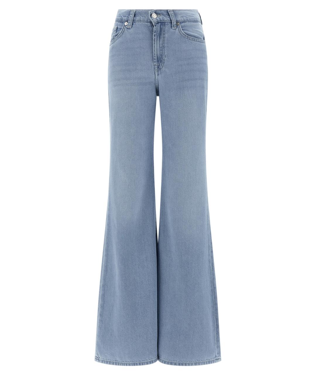 7 FOR ALL MANKIND Голубые хлопковые джинсы клеш, фото 1