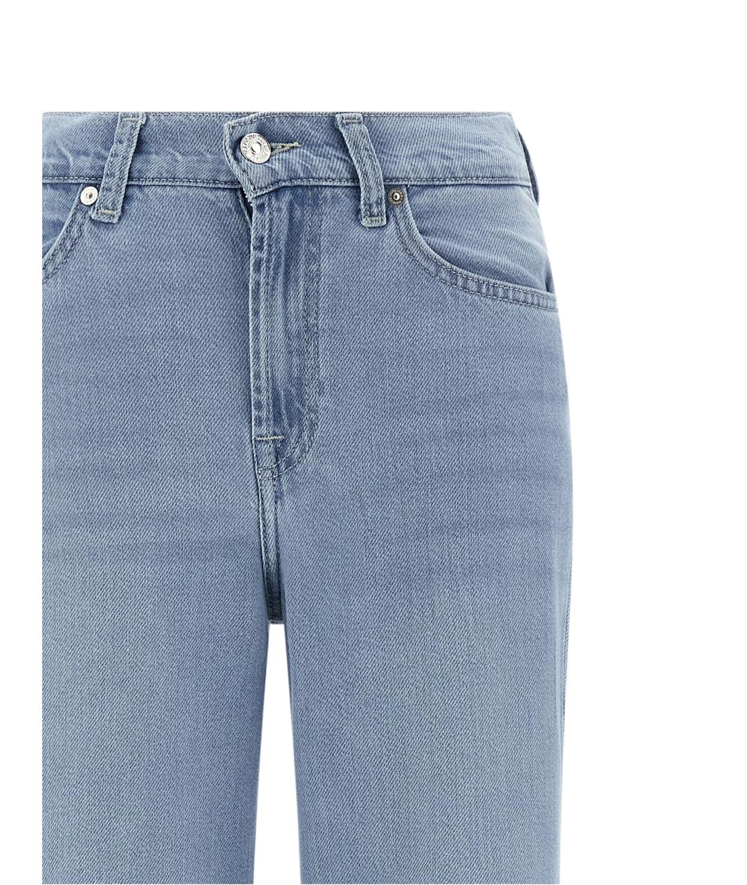 7 FOR ALL MANKIND Голубые хлопковые джинсы клеш, фото 3