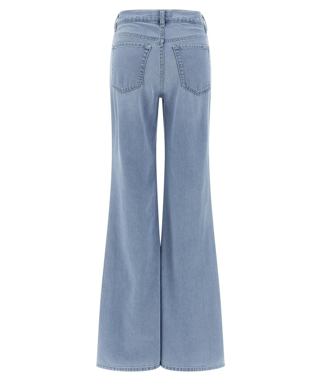 7 FOR ALL MANKIND Голубые хлопковые джинсы клеш, фото 2