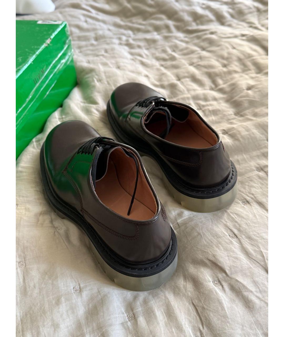 BOTTEGA VENETA Коричневые кожаные туфли, фото 8
