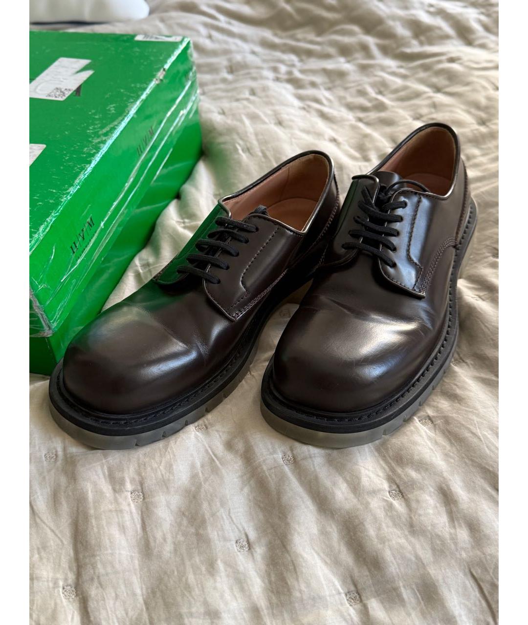 BOTTEGA VENETA Коричневые кожаные туфли, фото 6