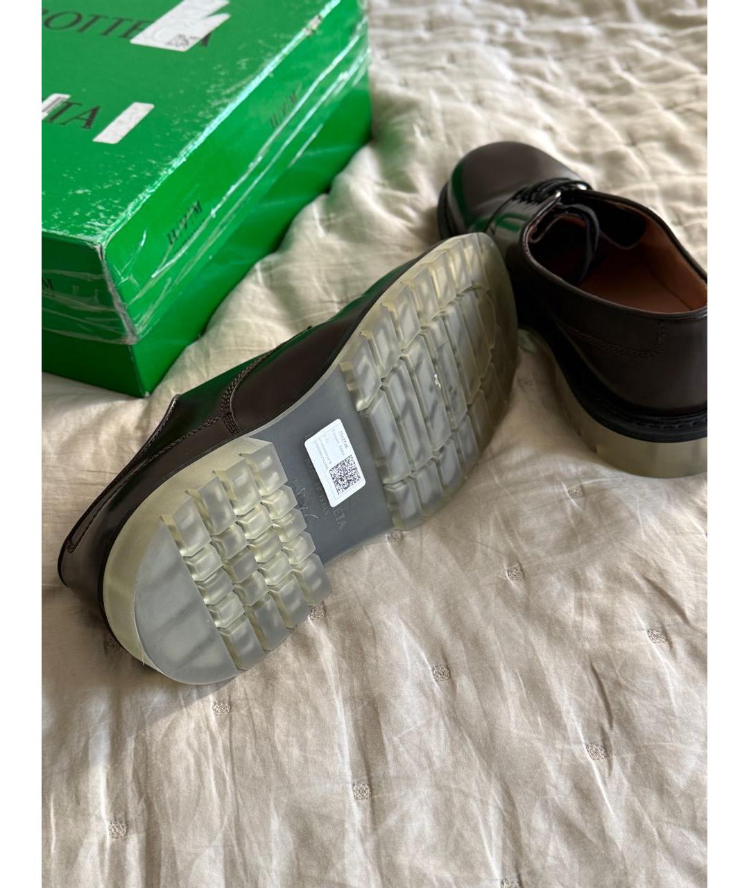 BOTTEGA VENETA Коричневые кожаные туфли, фото 7