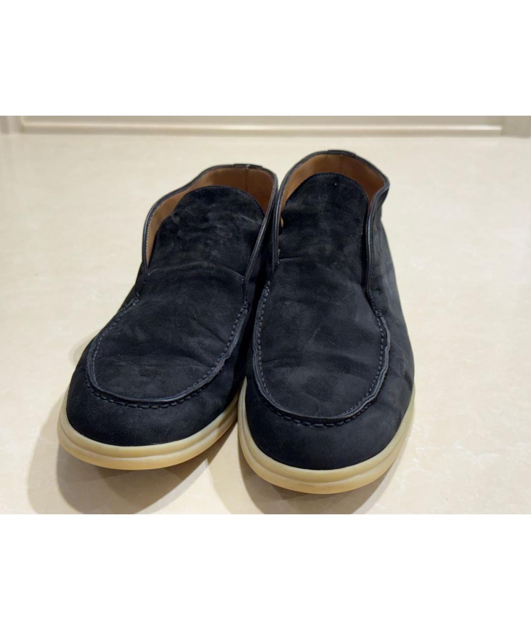 LORO PIANA Черные замшевые лоферы, фото 2