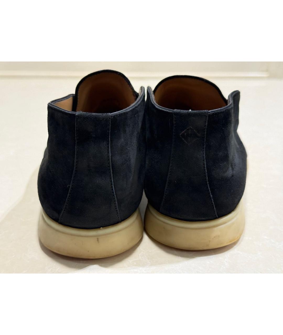 LORO PIANA Черные замшевые лоферы, фото 4