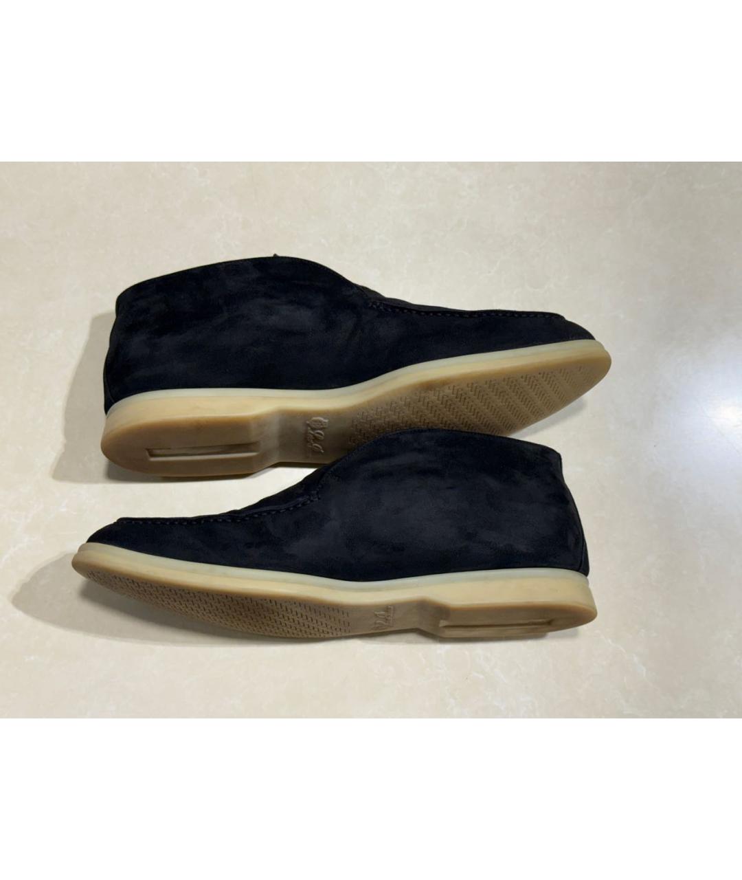 LORO PIANA Черные замшевые лоферы, фото 7