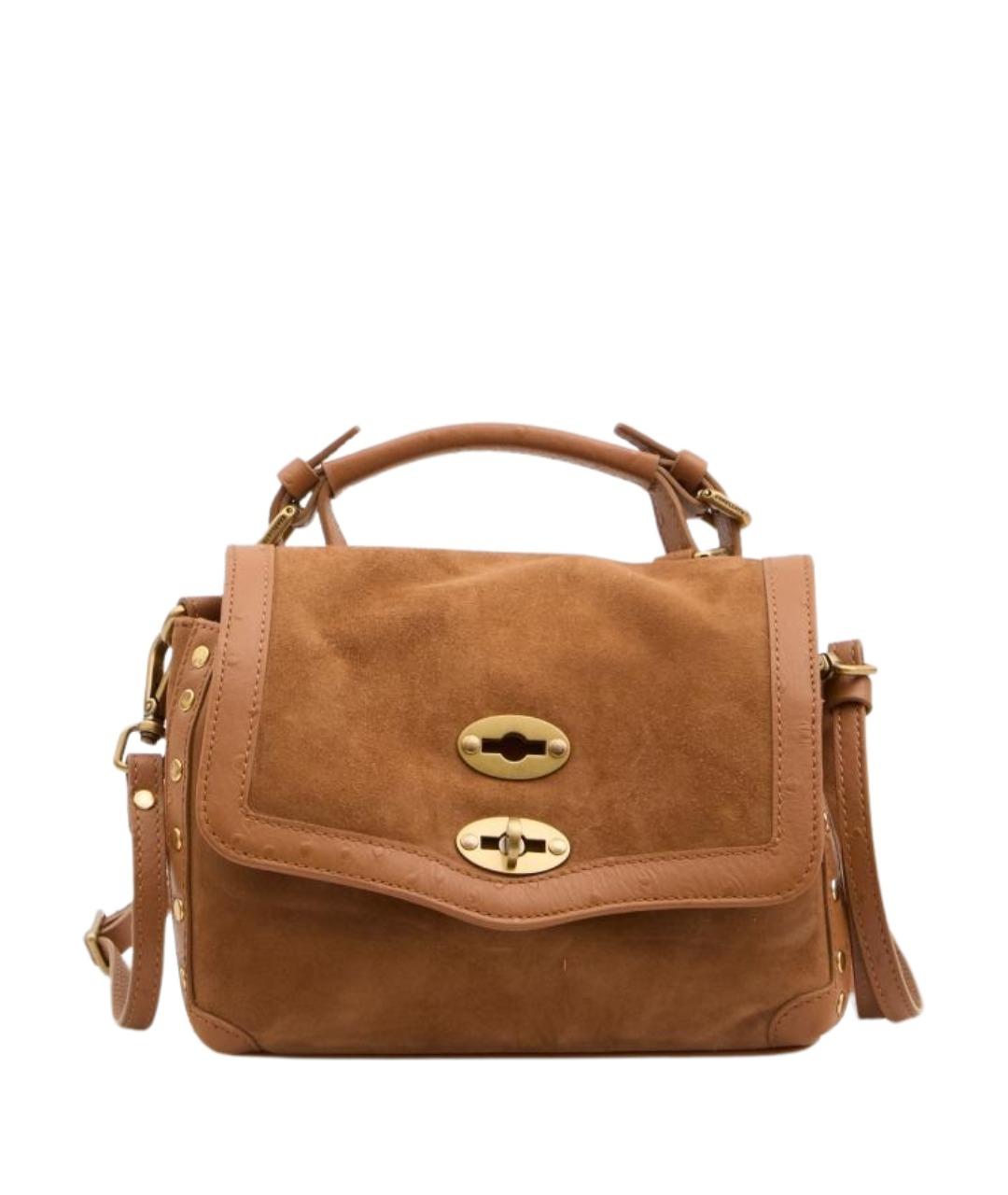 ZANELLATO Коричневая замшевая сумка тоут, фото 1