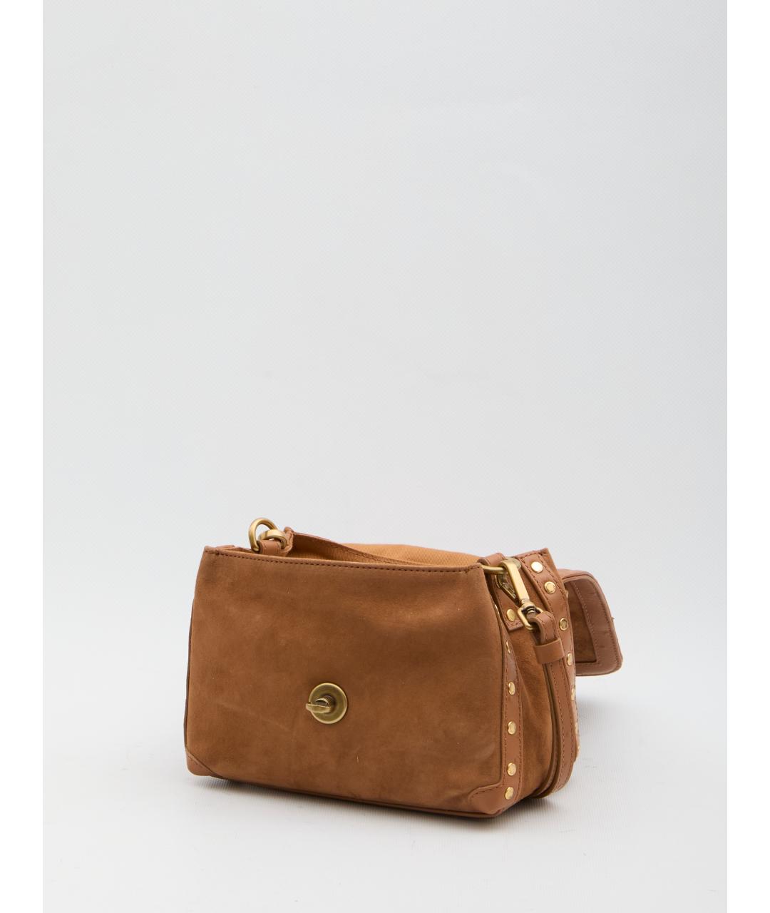 ZANELLATO Коричневая замшевая сумка тоут, фото 4