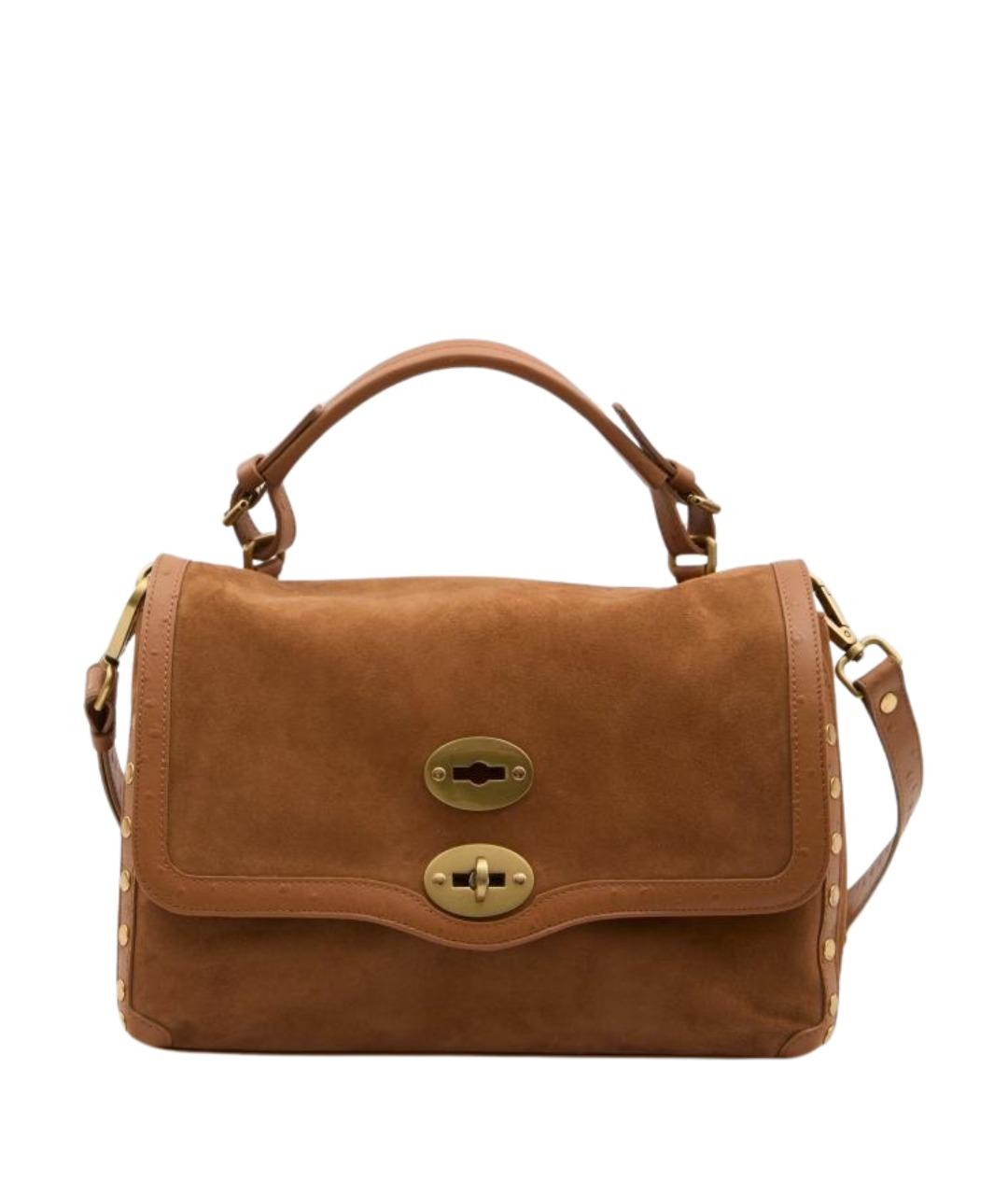 ZANELLATO Коричневая замшевая сумка тоут, фото 1