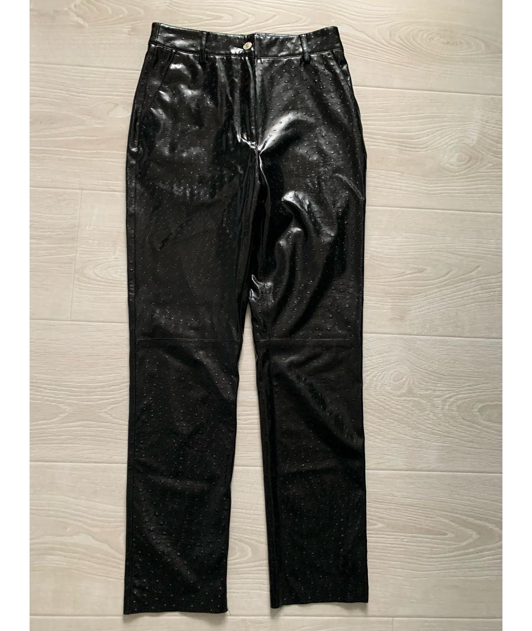 MSGM Черные полиуретановые брюки узкие, фото 8