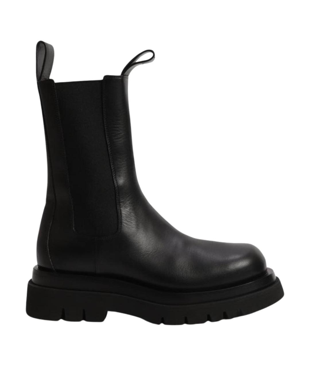 BOTTEGA VENETA Черные кожаные полусапоги, фото 1