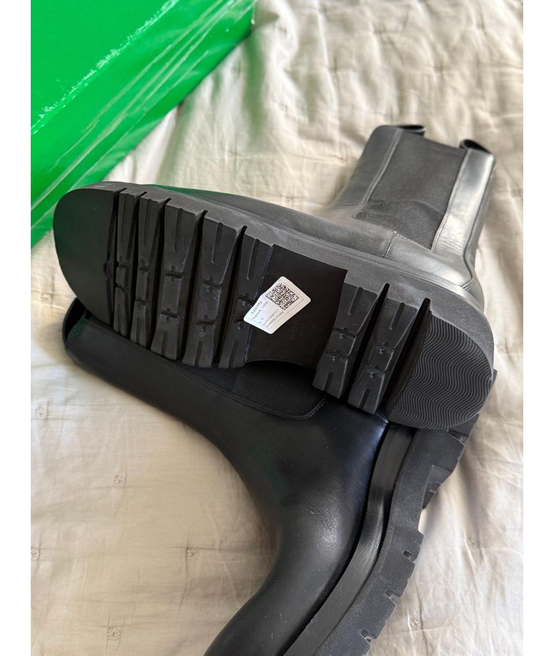 BOTTEGA VENETA Черные кожаные полусапоги, фото 7