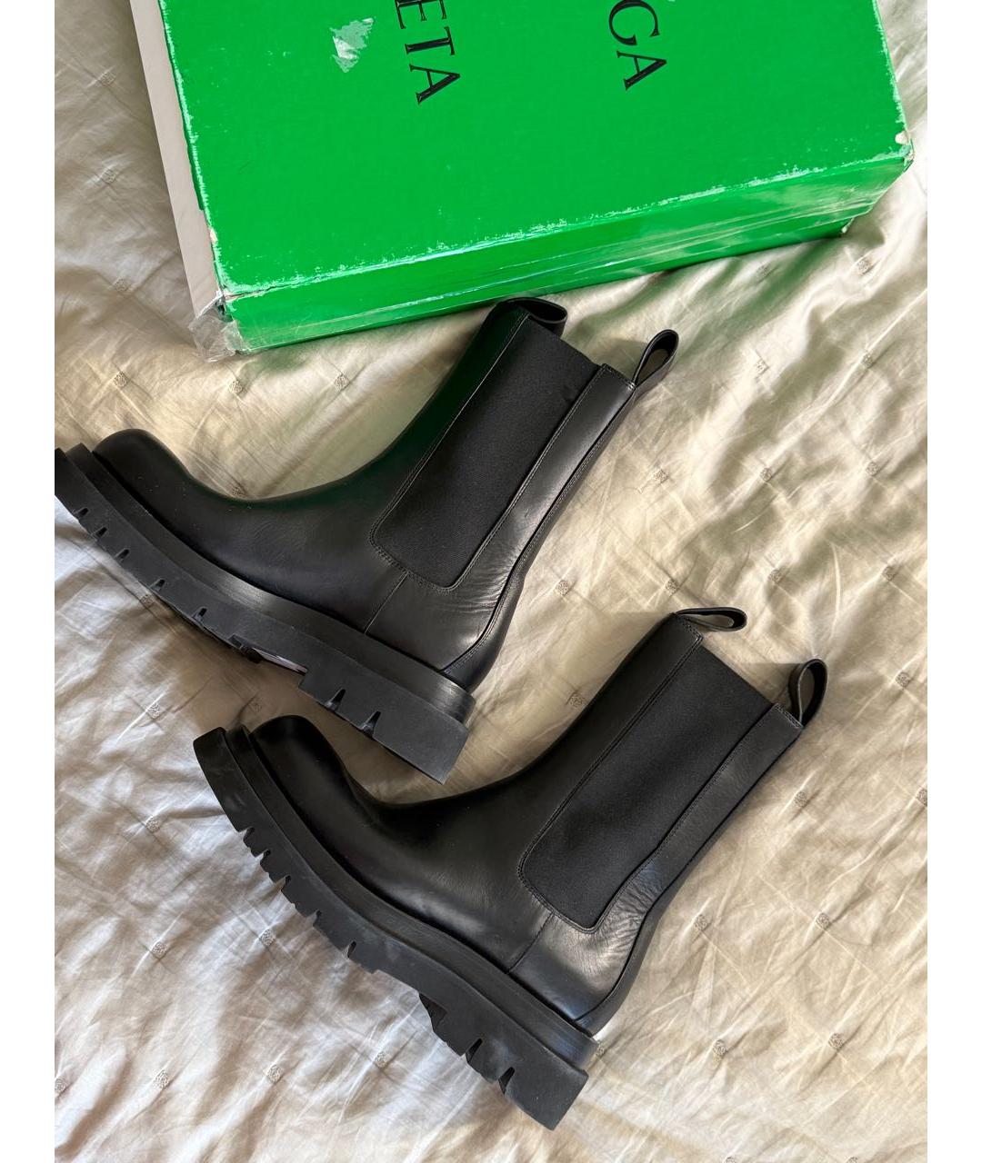 BOTTEGA VENETA Черные кожаные полусапоги, фото 5