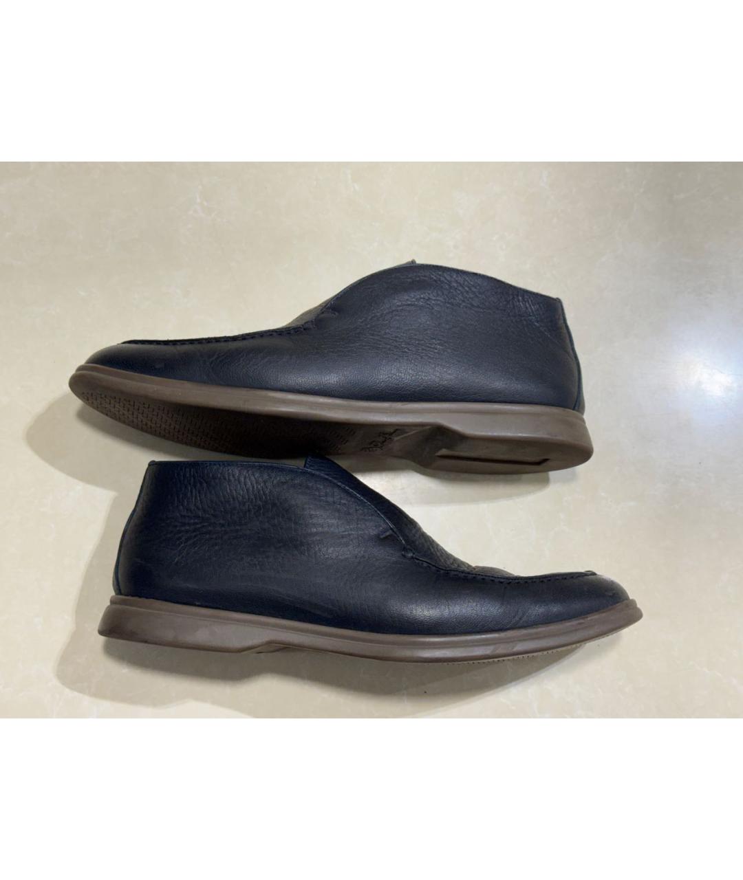 LORO PIANA Черные кожаные лоферы, фото 7