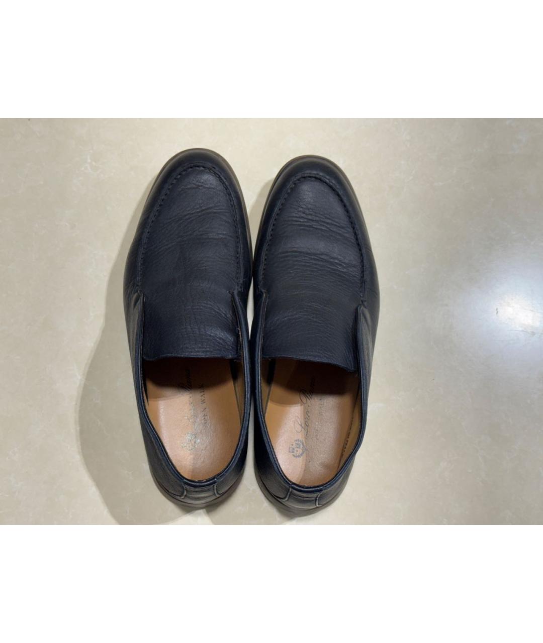 LORO PIANA Черные кожаные лоферы, фото 3