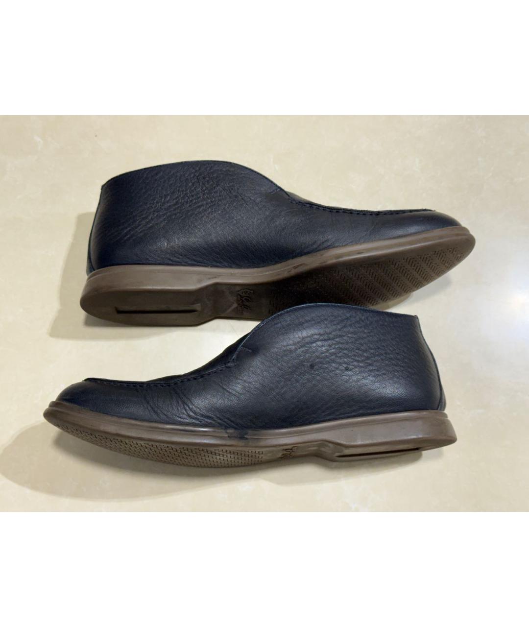 LORO PIANA Черные кожаные лоферы, фото 6