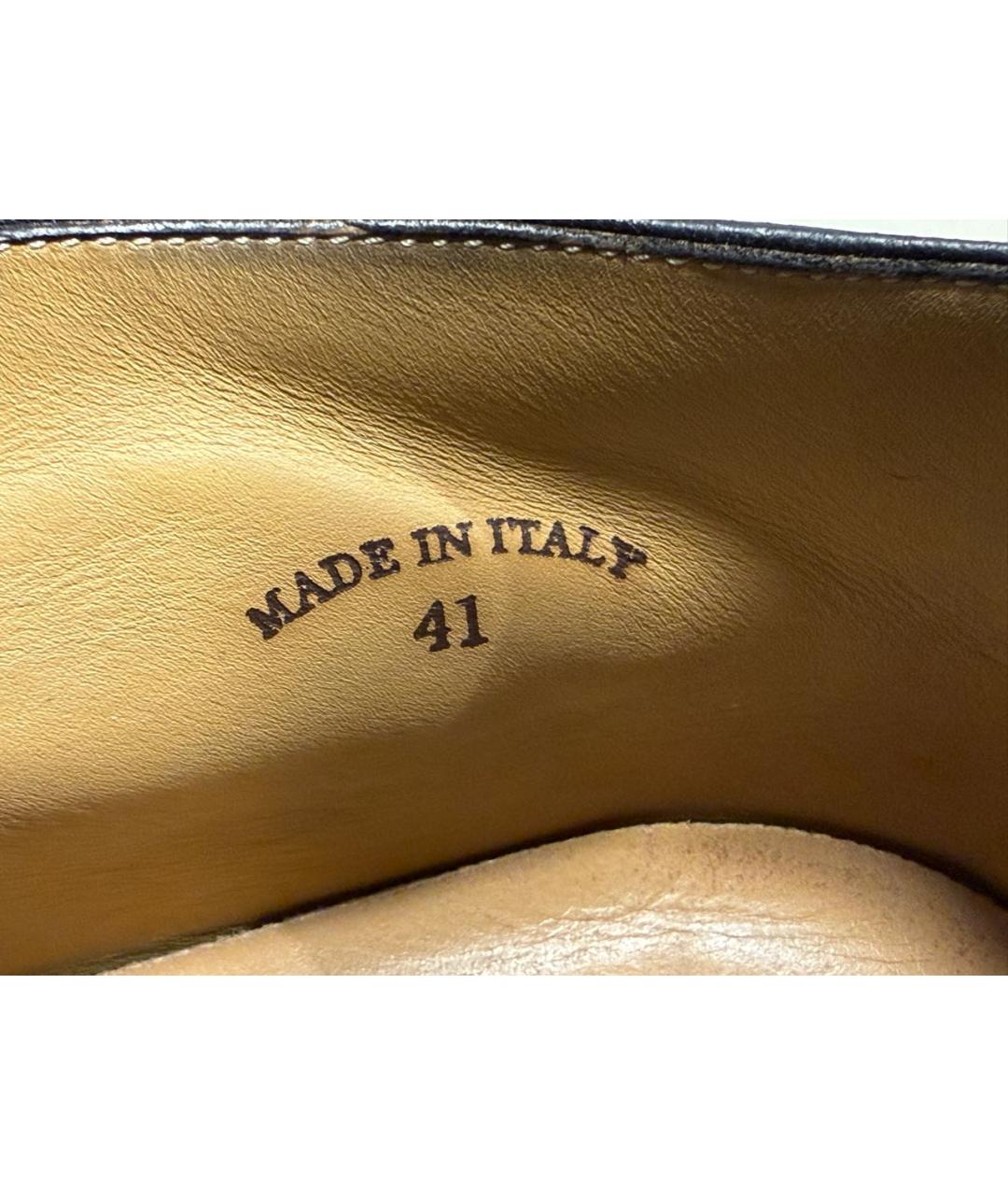 LORO PIANA Черные кожаные лоферы, фото 8