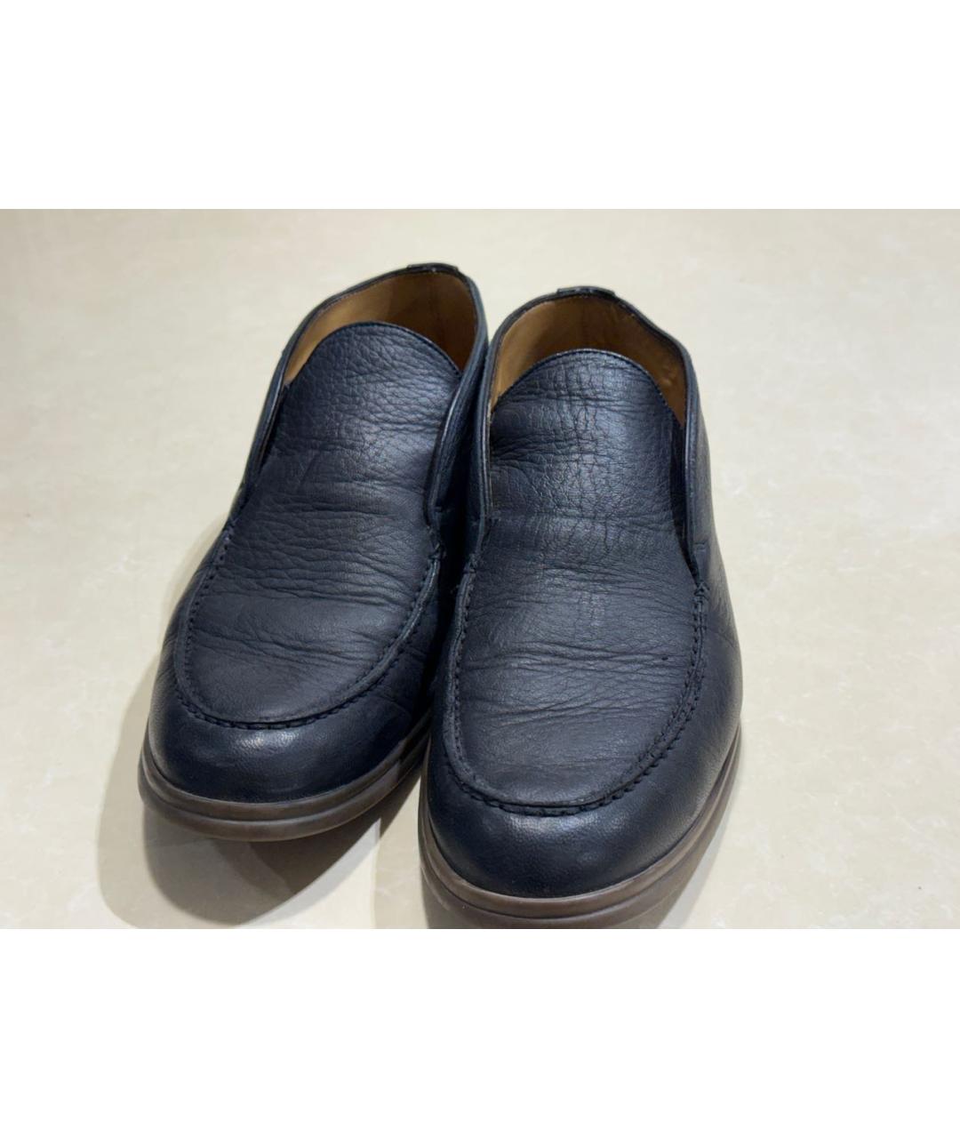 LORO PIANA Черные кожаные лоферы, фото 2