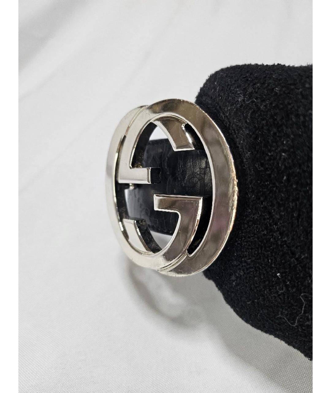 GUCCI Черный кожаный ремень, фото 5