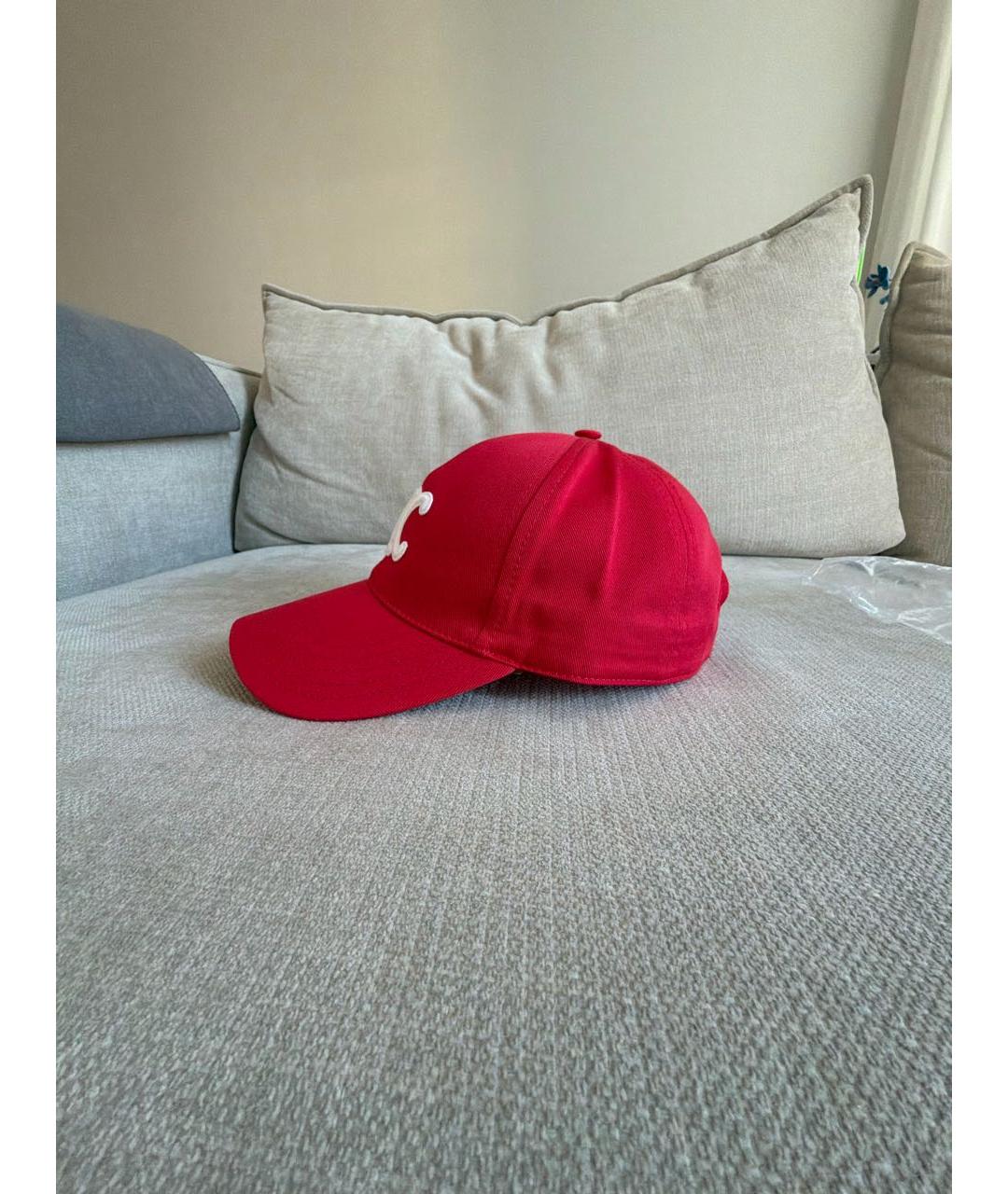 CELINE Красная хлопковая кепка, фото 3