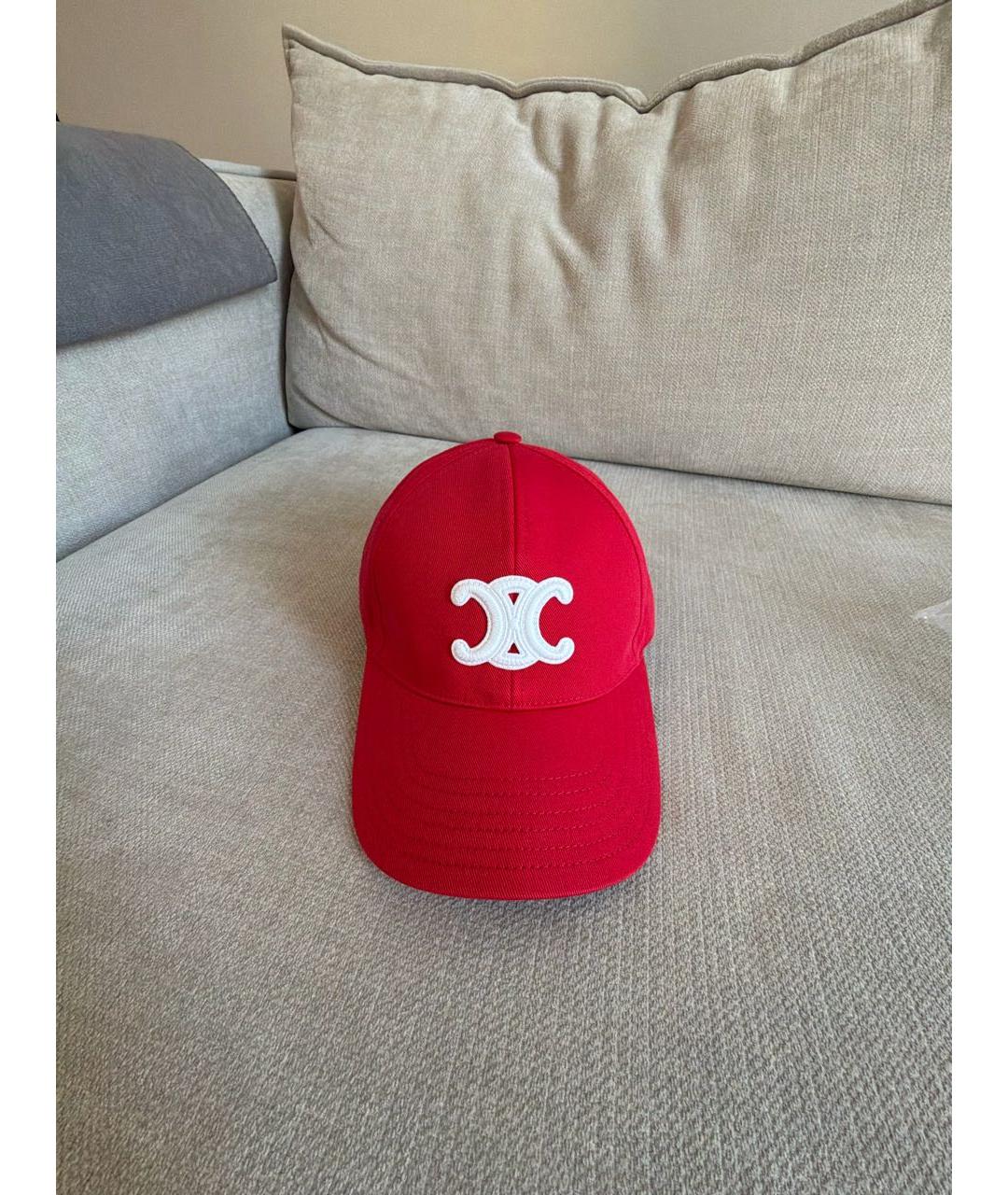 CELINE Красная хлопковая кепка, фото 8