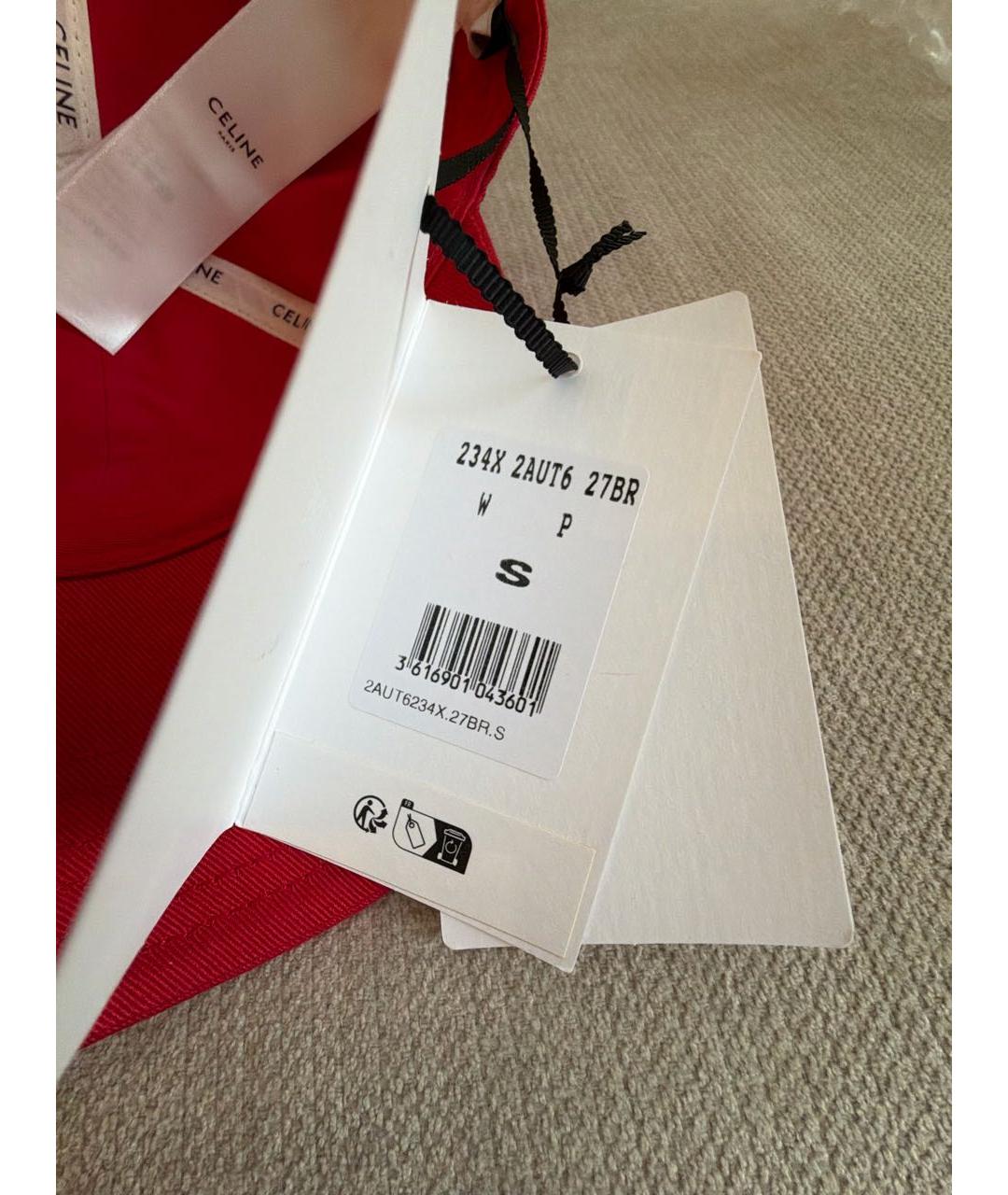 CELINE Красная хлопковая кепка, фото 6