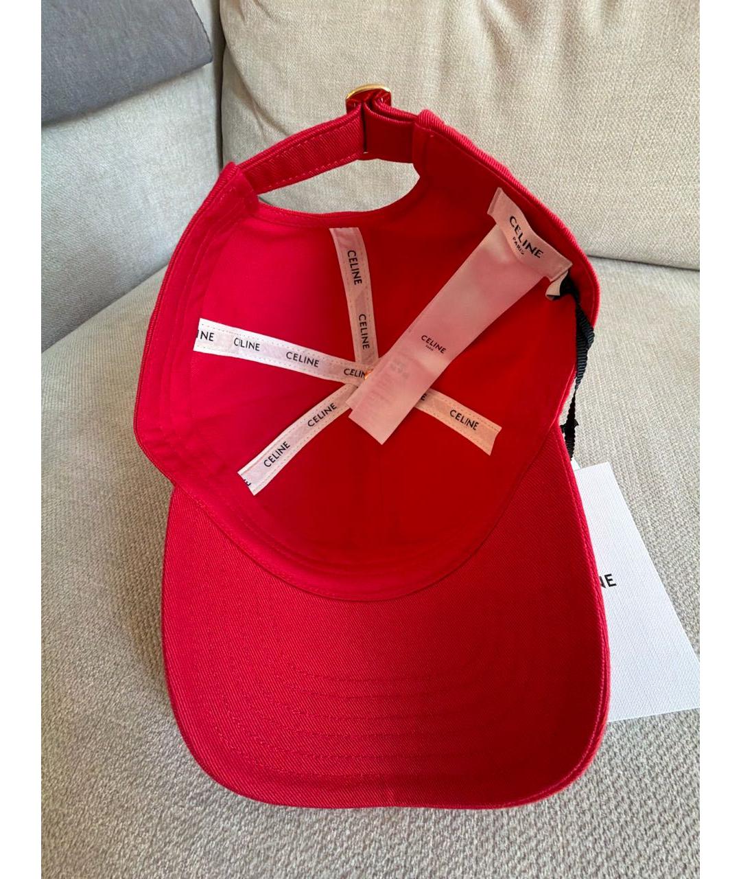 CELINE Красная хлопковая кепка, фото 5