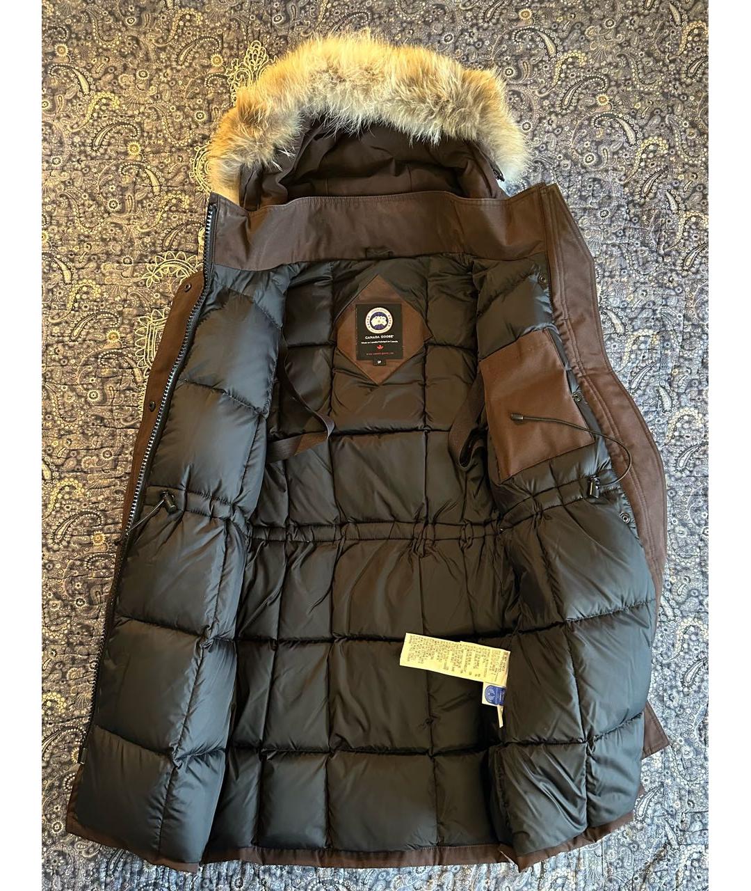 CANADA GOOSE Коричневый полиамидовый пуховик, фото 3