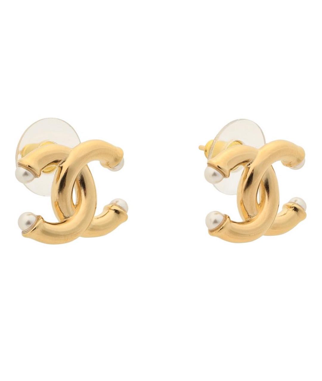 CHANEL Золотые металлические серьги, фото 2