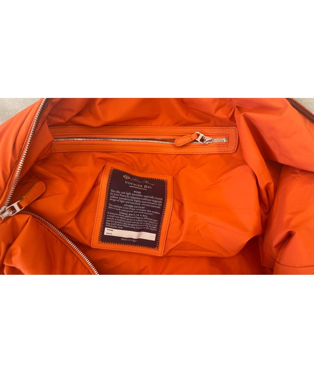 LORO PIANA Оранжевая дорожная/спортивная сумка, фото 4