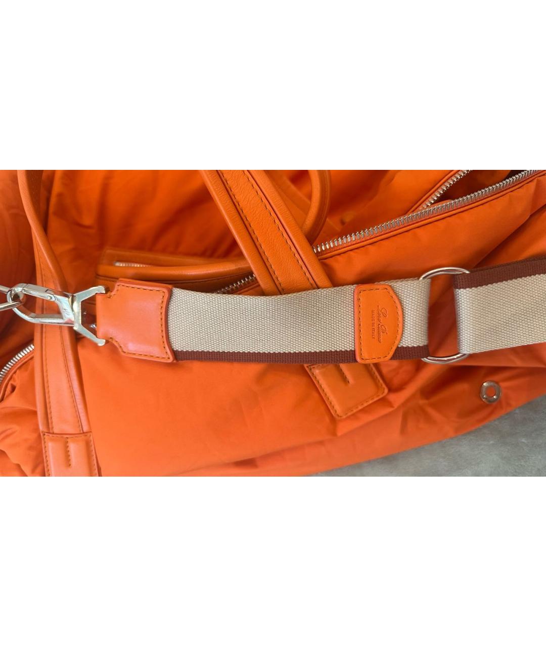 LORO PIANA Оранжевая дорожная/спортивная сумка, фото 5