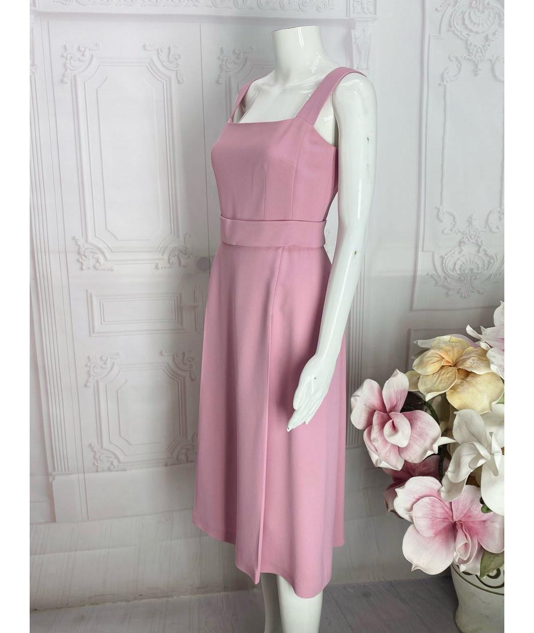 DOLCE&GABBANA Розовое вискозное коктейльное платье, фото 8