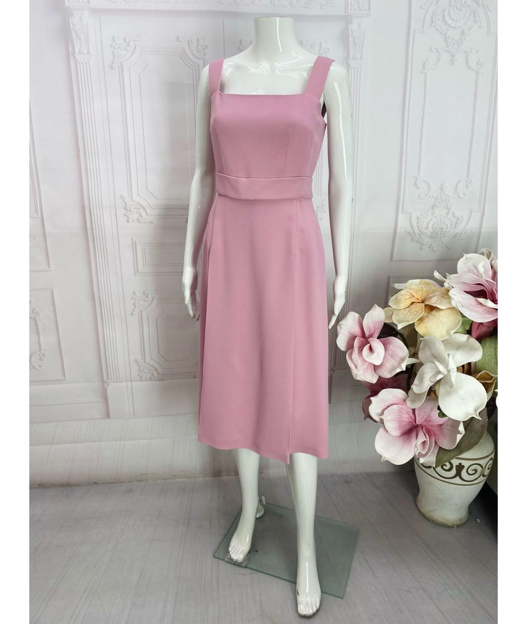 DOLCE&GABBANA Розовое вискозное коктейльное платье, фото 6