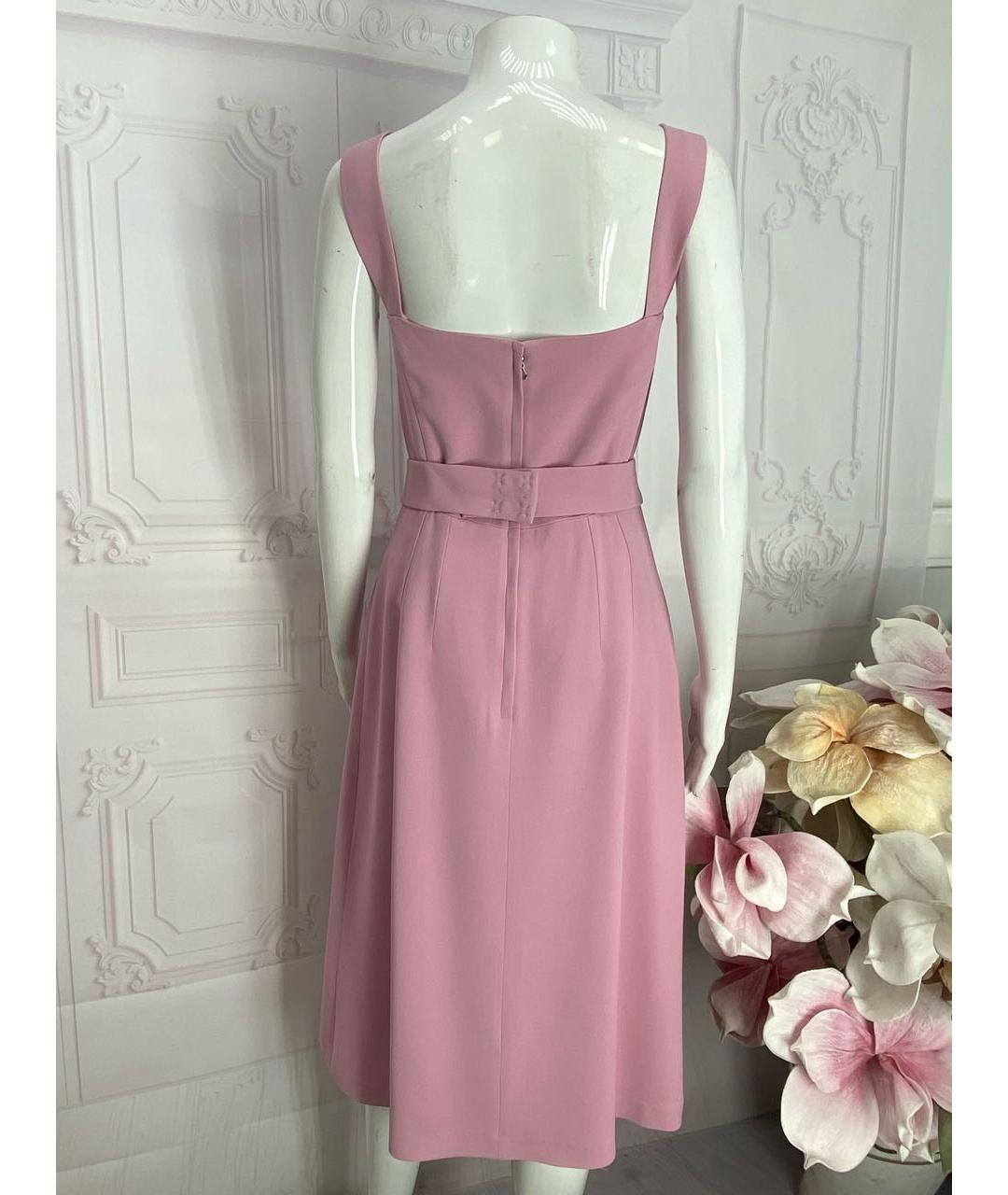 DOLCE&GABBANA Розовое вискозное коктейльное платье, фото 2