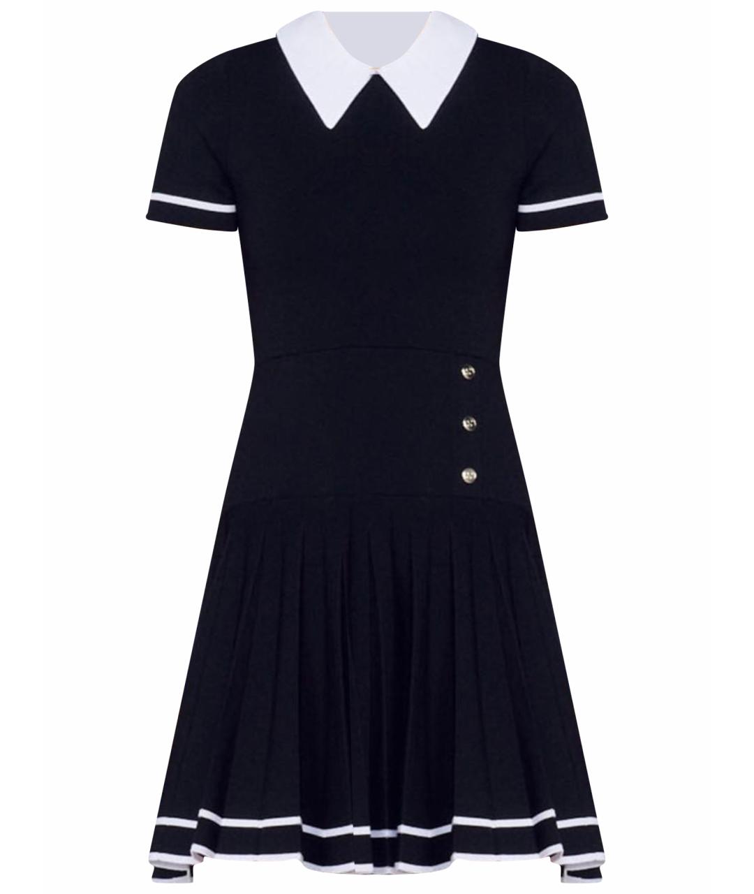 SANDRO Черное вискозное повседневное платье, фото 1