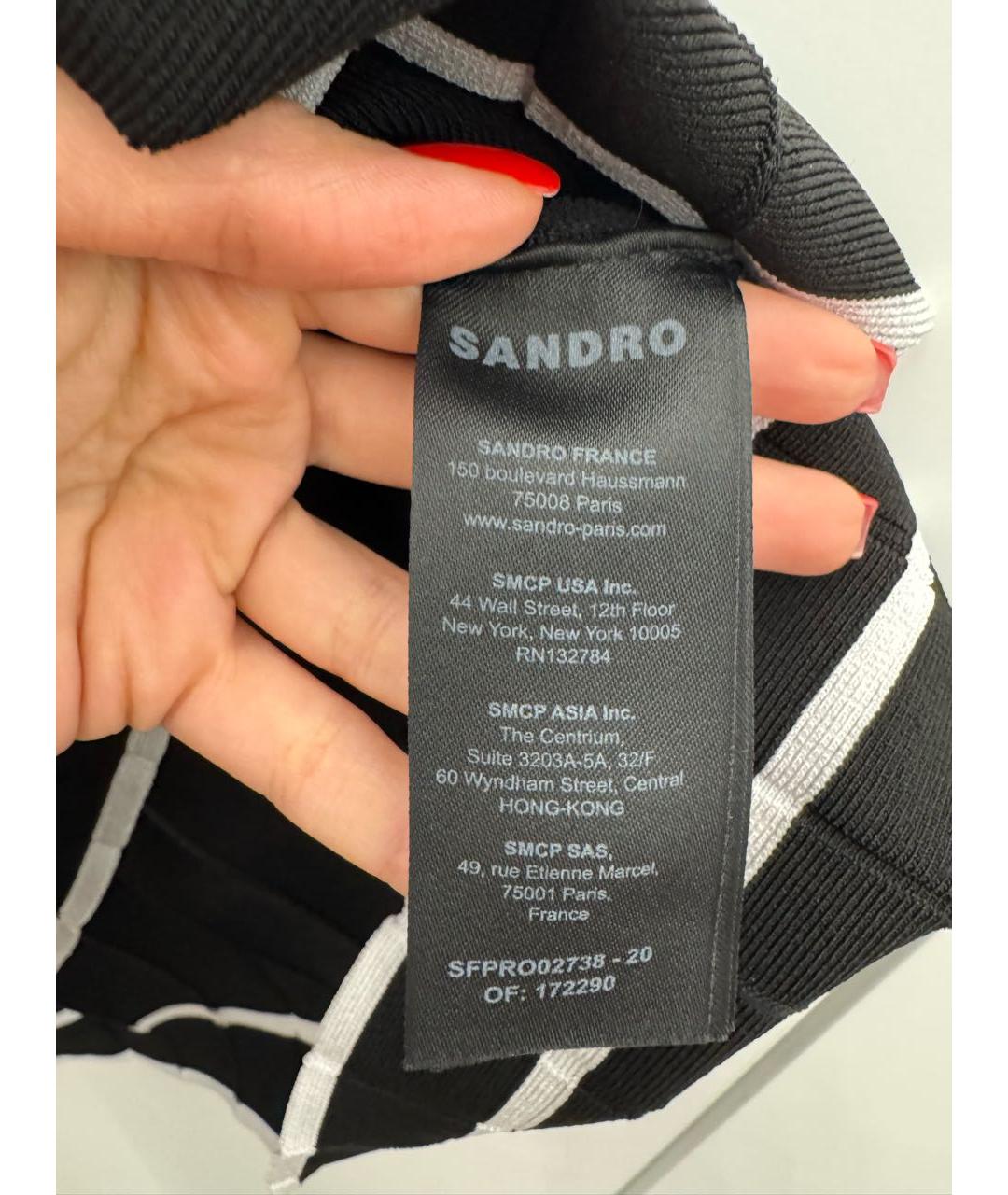 SANDRO Черное вискозное повседневное платье, фото 4