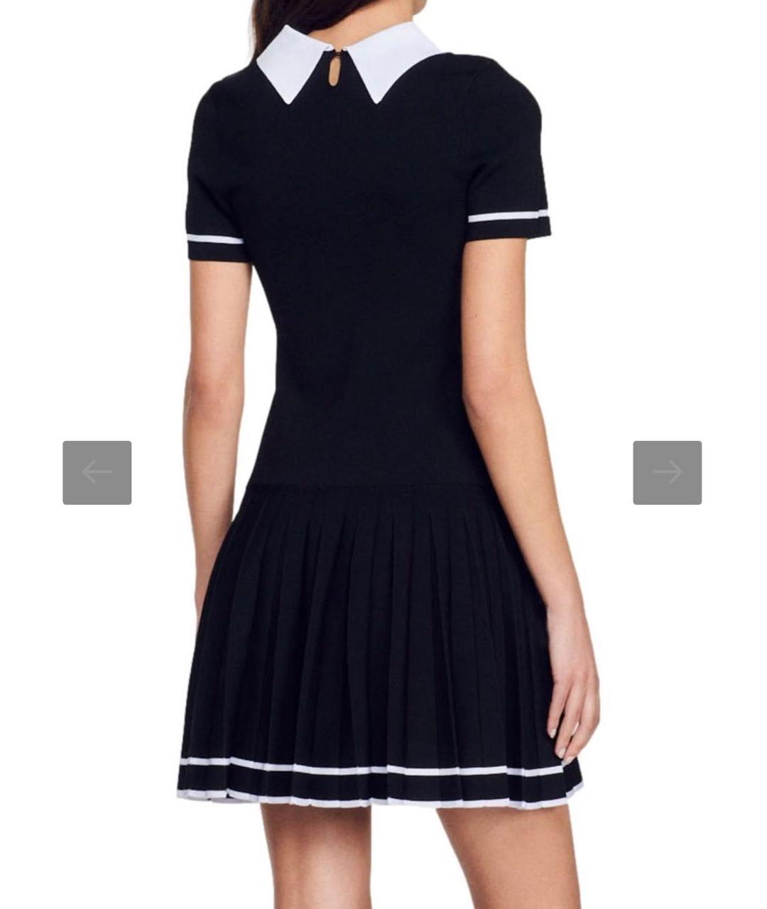 SANDRO Черное вискозное повседневное платье, фото 5