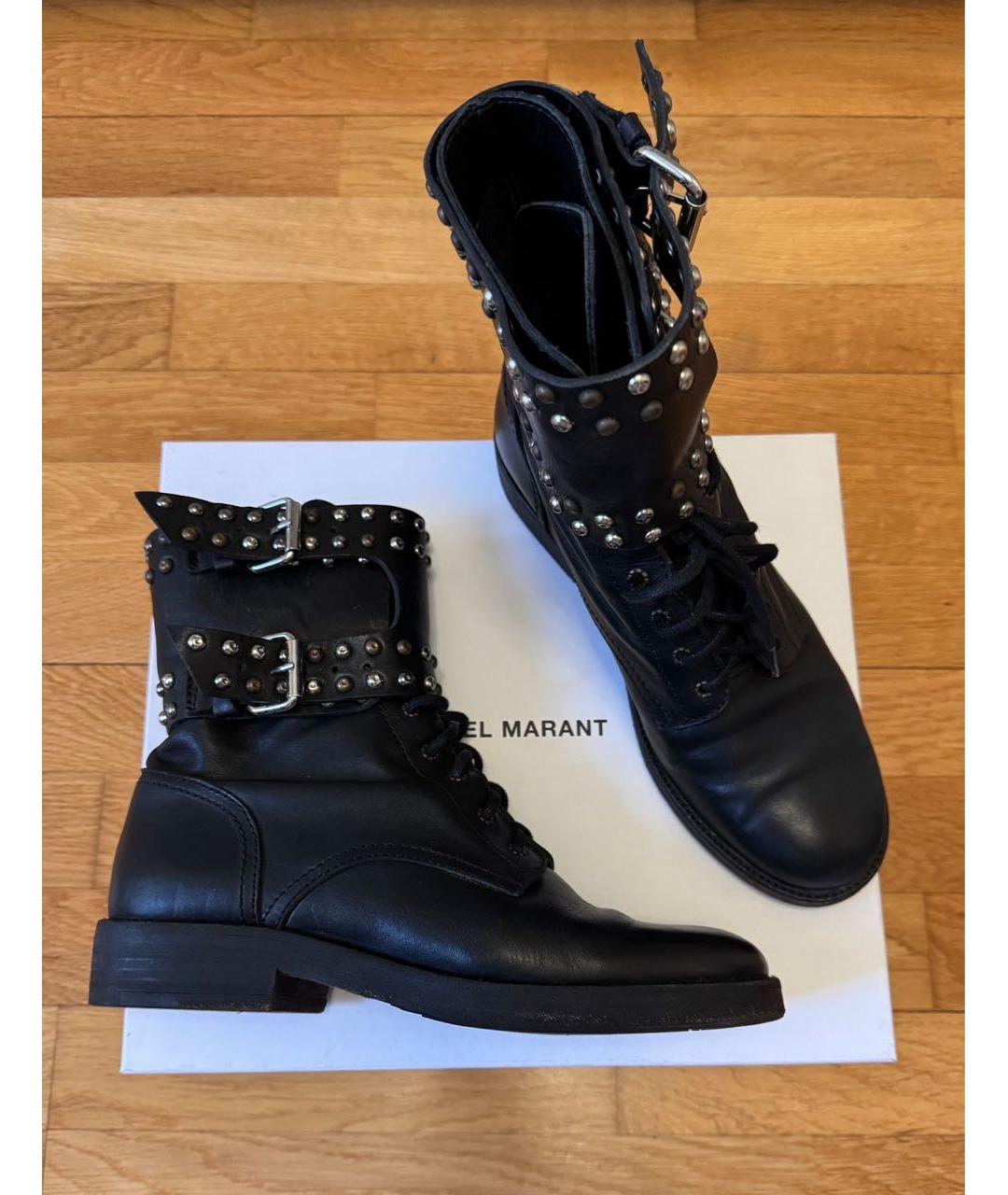 ISABEL MARANT Черные кожаные ботинки, фото 2