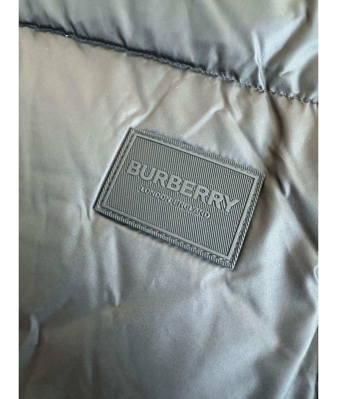 BURBERRY Черный полиэстеровый пуховик, фото 5