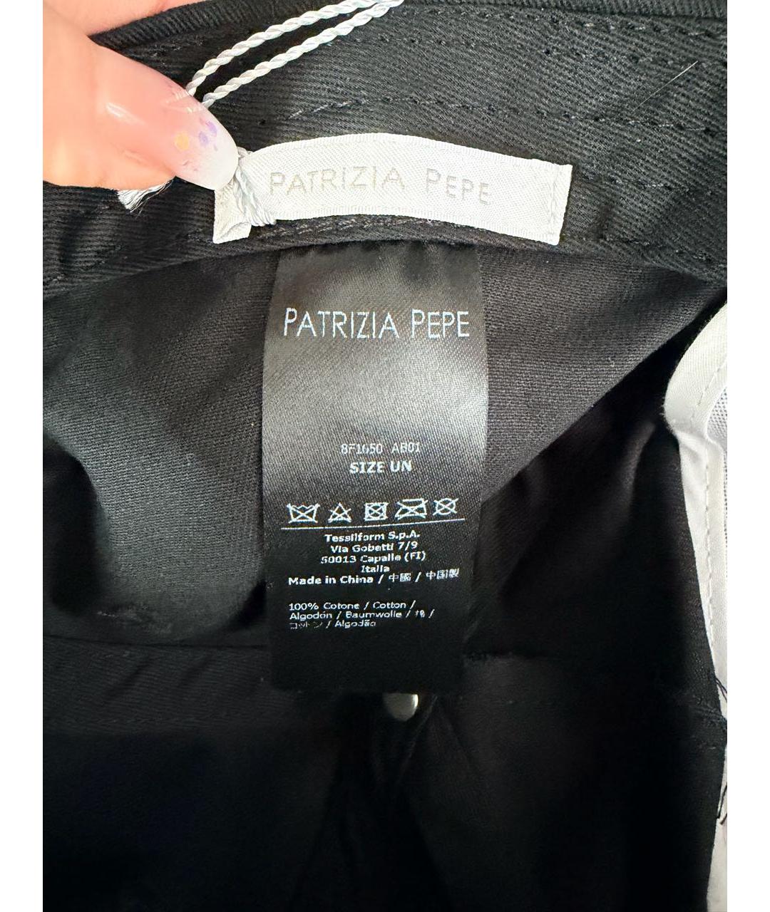 PATRIZIA PEPE Черная хлопковая кепка, фото 6