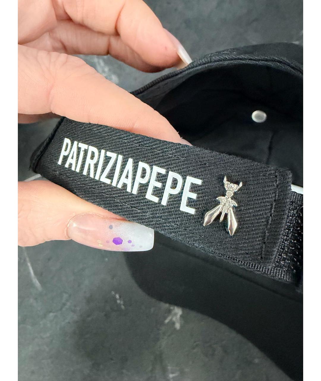 PATRIZIA PEPE Черная хлопковая кепка, фото 4