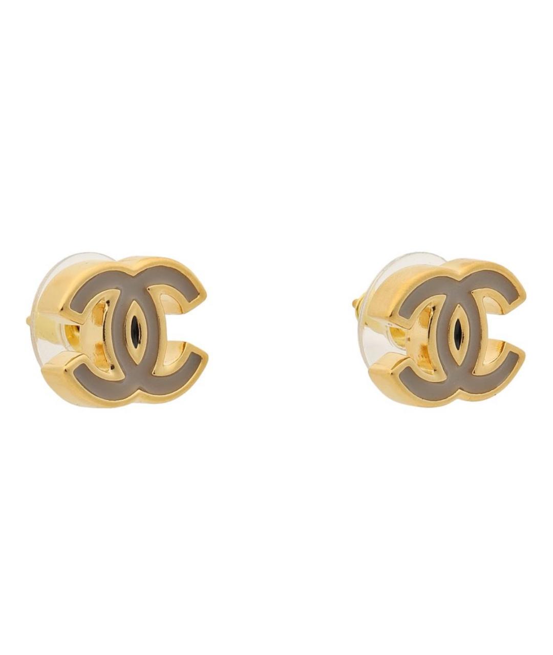 CHANEL Золотые металлические серьги, фото 2